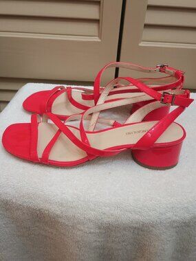 ENZO ANGIOLINI Red Patent Leather Strappy Sandals Sz8